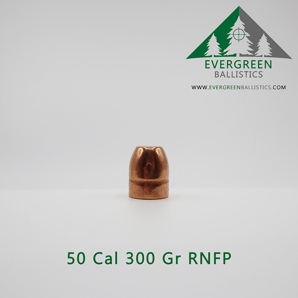 50 Cal 300 Gr RNFP Plated Bullet