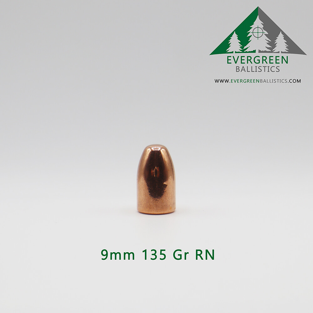 9mm 135 Grain Plated Bullets – Evergreen Ballistics